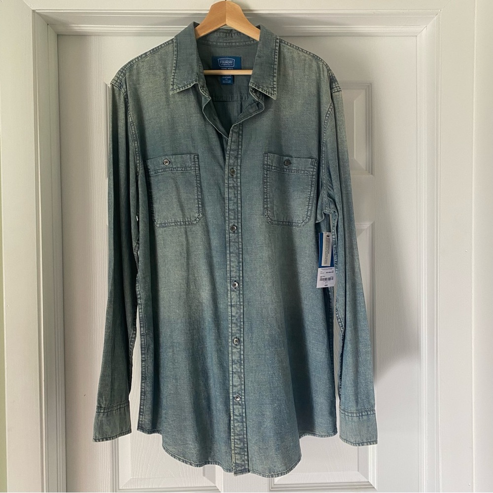 The Foundry Supply Co. Casual Blue Button Down Shirt